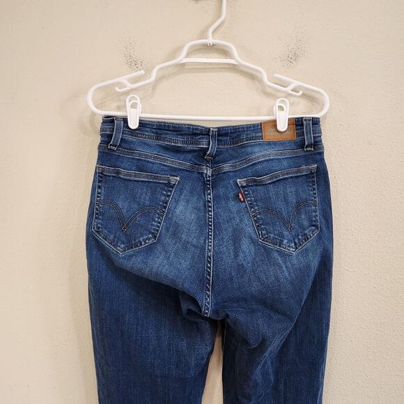 Levi Strauss Curvy #529 Skinny Leg Jeans Dark Blue Denim Mid Rise Size 12 - Picture 3 of 11